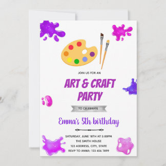 Party Einladung für lila Kunstmalerei
