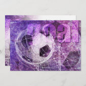 Party Einladung für lila Mädchen (Vorne/Hinten)