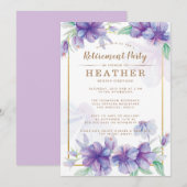 Party Einladung für Lila und Goldene Renten (Vorne/Hinten)