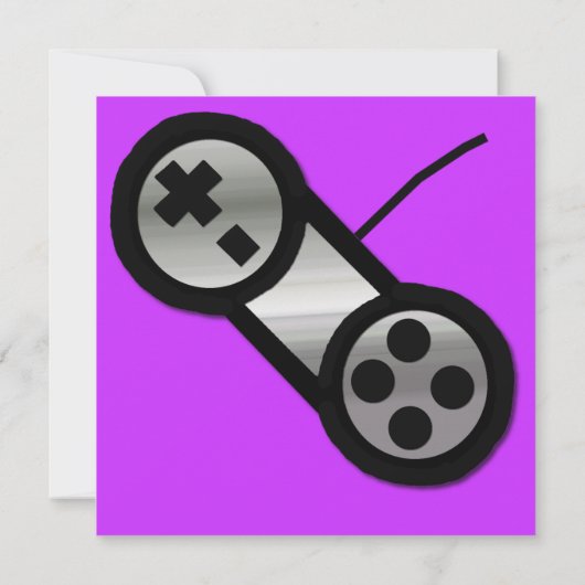 Party Einladung für Lila Videospiel (Rückseite)