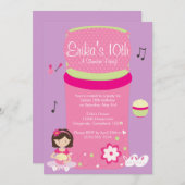 Party Einladung für Mädchen (Vorne/Hinten)