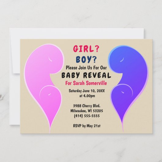 Party Einladung für Mädchen oder junge Babys (Vorderseite)