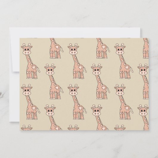 Party Einladung für Mädchen oder Junge Giraffe (Rückseite)