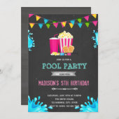 Party Einladung für Mädchenfilme (Vorne/Hinten)