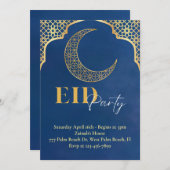 Party Einladung für Marine und Gold Eid (Vorne/Hinten)