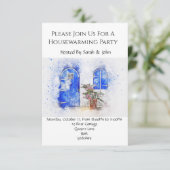 Party Einladung für niedliche Wasserfarben (Stehend Vorderseite)