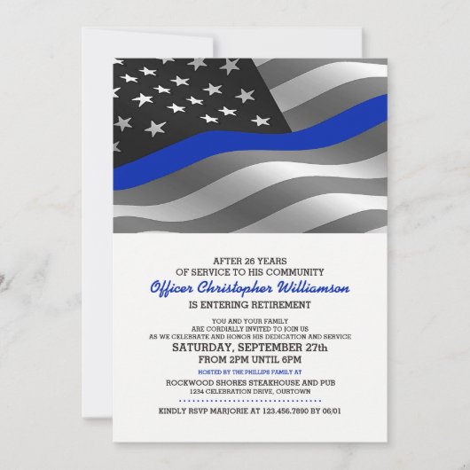 Party Einladung für Polizeibeamte (Vorderseite)