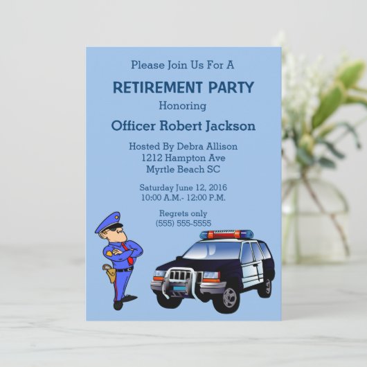 Party Einladung für Polizeibeamte (Stehend Vorderseite)