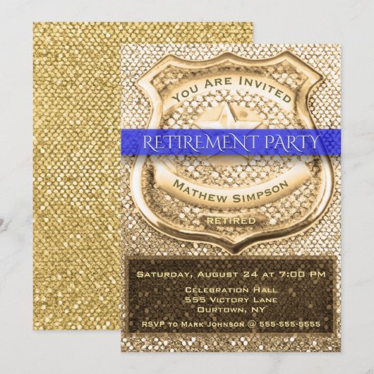 Party Einladung für Polizeibeamte (Vorne/Hinten)