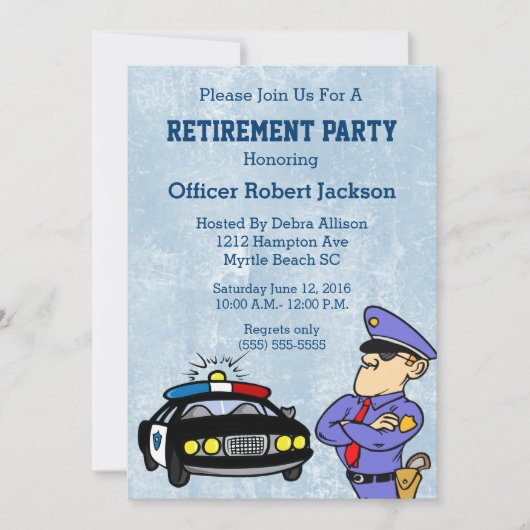 Party Einladung für Polizeibeamte (Vorderseite)