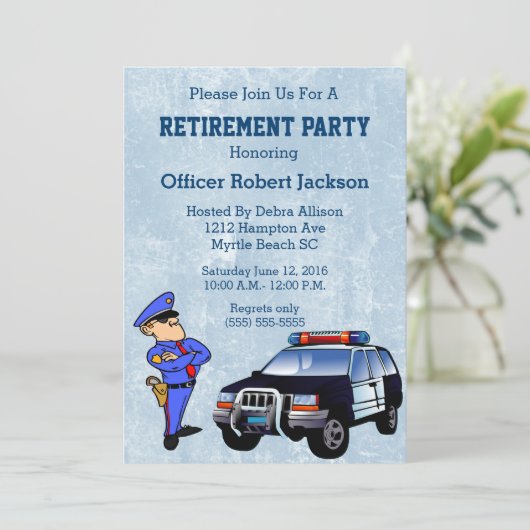 Party Einladung für Polizeibeamte (Stehend Vorderseite)