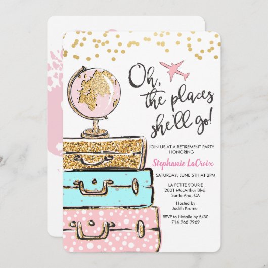 Party Einladung für Reisende (Vorne/Hinten)