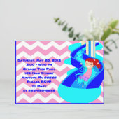 Party Einladung für Rothaarige Girl-Pool (Stehend Vorderseite)