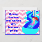 Party Einladung für Rothaarige Girl-Pool (Rückseite)