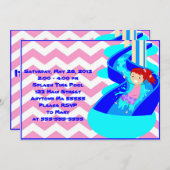 Party Einladung für Rothaarige Girl-Pool (Vorne/Hinten)