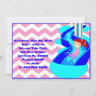 Party Einladung für Rothaarige Girl-Pool