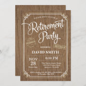 Party Einladung für rustikale Altersversorgung Hol (Vorne/Hinten)