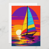 Party Einladung für Segelboote (Vorne/Hinten)