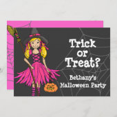 Party Einladung für Trick- oder Frisiermädchen (Vorne/Hinten)