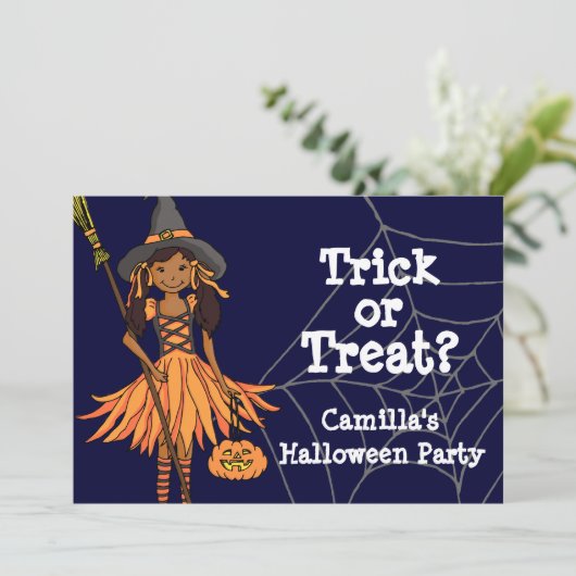 Party Einladung für Trick- oder Frisiermädchen (Stehend Vorderseite)