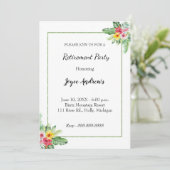 Party Einladung für tropische Flora und Fauna (Stehend Vorderseite)