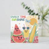 Party Einladung für tropische Leckereien - Sweet S (Stehend Vorderseite)