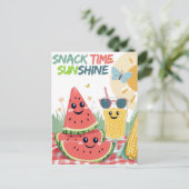 Party Einladung für tropische Leckereien - Sweet S Postkarte (Stehend Vorderseite)