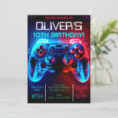 Party Einladung für Videospiele (Stehend Vorderseite)