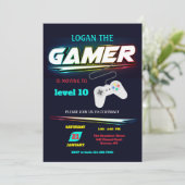 Party Einladung für Videospiele (Stehend Vorderseite)