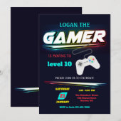 Party Einladung für Videospiele (Vorne/Hinten)