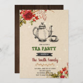 Party Einladung für Vintagen Weihnachtskaffee (Vorne/Hinten)