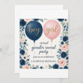 Party Einladung für virtuelles Geschlecht (Vorne/Hinten)