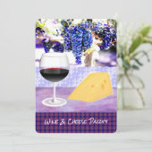 Party Einladung für Wein und Käse (Stehend Vorderseite)