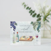 Party Einladung für Wein und Käse Postkarte (Stehend Vorderseite)