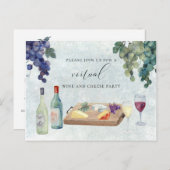 Party Einladung für Wein und Käse Postkarte (Vorne/Hinten)