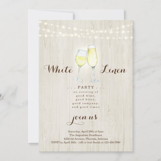 Party Einladung für Weißwäsche (Vorderseite)