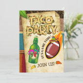 Party Einladung Fußball Taco (Stehend Vorderseite)