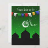 Party Einladung Garland und Moschee Iftar (Vorderseite)