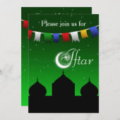 Party Einladung Garland und Moschee Iftar (Vorne/Hinten)