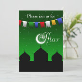 Party Einladung Garland und Moschee Iftar (Stehend Vorderseite)