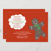 Party Einladung Gingerbrot (Vorne/Hinten)