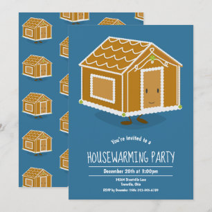 Party Einladung Gingerbrot House