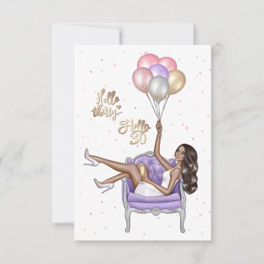 Party Einladung Girly 30. Geburtstag (Vorderseite)