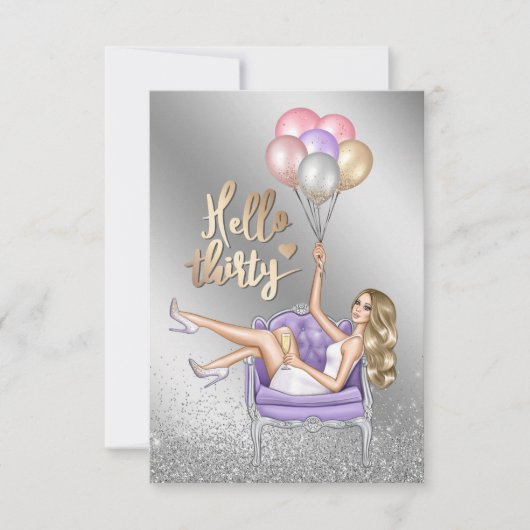 Party Einladung Girly 30. Geburtstag (Vorderseite)