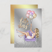 Party Einladung Girly 30. Geburtstag (Vorne/Hinten)