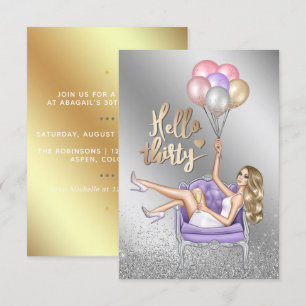 Party Einladung Girly 30. Geburtstag