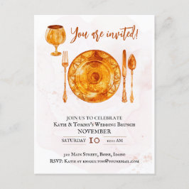 Party Einladung Gold Magic Geschirr Postkarte