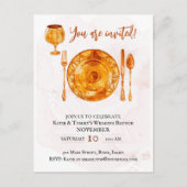 Party Einladung Gold Magic Geschirr Postkarte (Vorderseite)