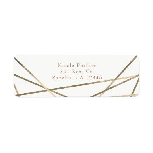 Party Einladung Gold Modern Geometric Lines Glam (Vorne)