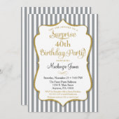 Party Einladung Gray Gray Gold Elegante (Vorne/Hinten)